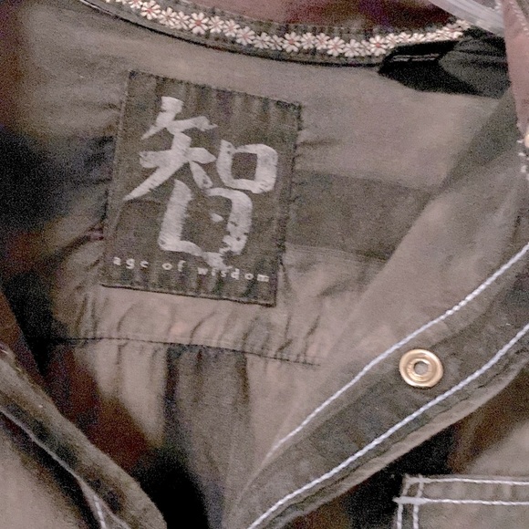 Age of Wisdom Men’s Pearl Snap Button Down Shirt Black Grey Size Large - Picture 6 of 8